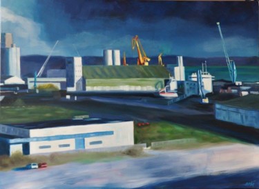 Peinture intitulée "Harbour 2" par François Mahé, Œuvre d'art originale, Huile