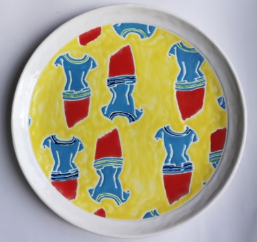 Design intitulée "Assiette en céramiq…" par Fanche Le Reste, Œuvre d'art originale, Céramique