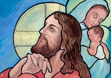 Digital Arts με τίτλο "Jesus the Nazarene…" από Peter Melonas, Αυθεντικά έργα τέχνης, Ακρυλικό