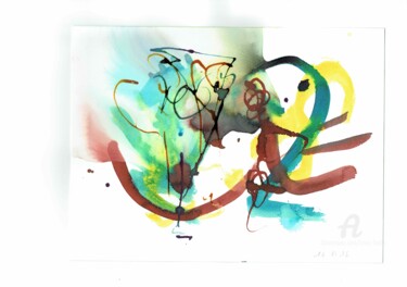 Painting titled "Transparences clair…" by Fanny Fradin, Original Artwork, Ink