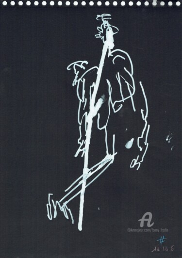 Dessin intitulée "Equilibre précaire" par Fanny Fradin, Œuvre d'art originale, Marqueur