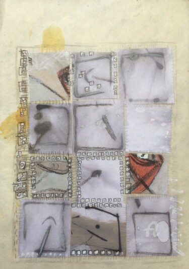 Peinture intitulée "Collage 1" par Fanny Fradin, Œuvre d'art originale, Encre