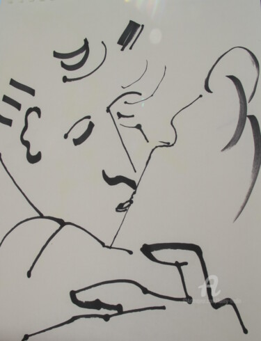 Dibujo titulada "Baiser" por Fanny Fradin, Obra de arte original, Tinta