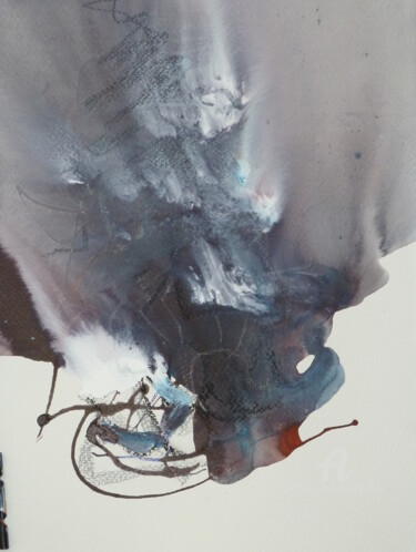 Peinture intitulée "Monstre marin" par Fanny Fradin, Œuvre d'art originale, Encre