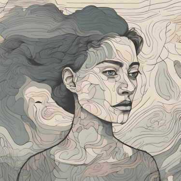 Digital Arts titled "Elegance in Sorrow" by Fanny Gicela Rodriguez Sevillano, Original Artwork, AI generated image