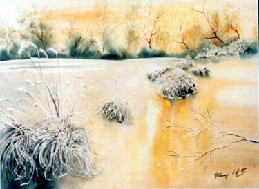 Картина под названием "lac gelé" - Fanny Laffitte, Подлинное произведение искусства
