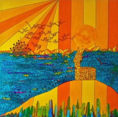 Painting titled "Terre Promise" by Fanny Touchet, Original Artwork