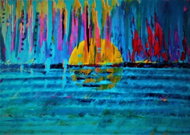 Painting titled "Mer Matrice" by Fanny Touchet, Original Artwork