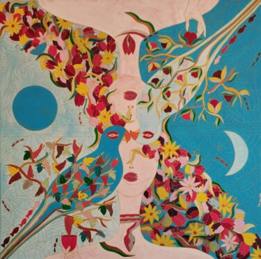 Картина под названием "Inséparables" - Fanny Touchet, Подлинное произведение искусства, Акрил Установлен на Деревянная рама…
