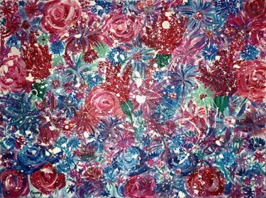 Painting titled "Tableau "Blooming"" by Fanny Bernier, Original Artwork, Acrylic