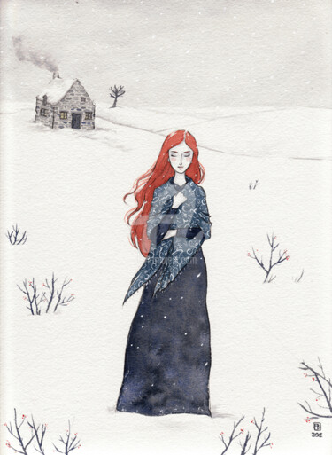 Painting titled "neigeam.jpg" by Fanny Blanchet, Original Artwork, Watercolor