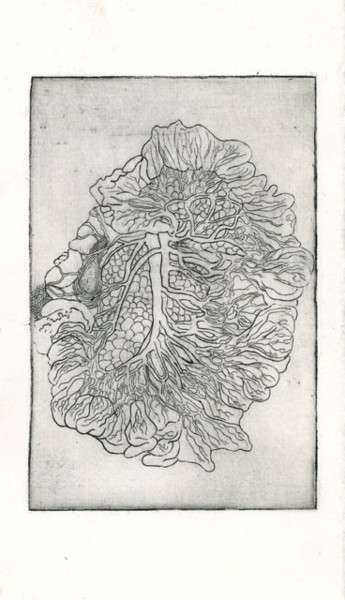 Gravures & estampes intitulée "Anatomie VIII" par Bueb Fanny, Œuvre d'art originale, Eau-forte