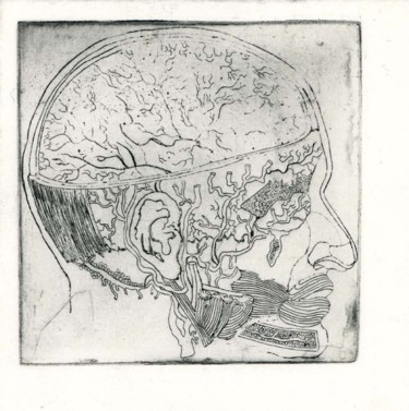 Gravures & estampes intitulée "Anatomie VII" par Bueb Fanny, Œuvre d'art originale, Eau-forte