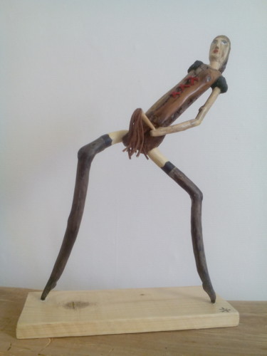 Sculpture intitulée "insoumise" par Fanny Libel, Œuvre d'art originale, Bois