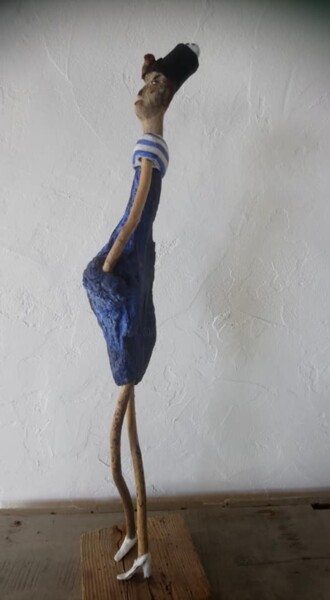 雕塑 标题为“Un invité dans mon…” 由Fanny Libel, 原创艺术品, 木