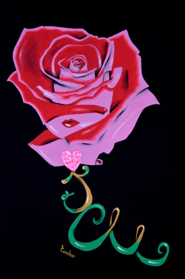 Peinture intitulée "La Rose royale" par Fanny Tondeur, Œuvre d'art originale, Acrylique