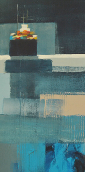 Peinture intitulée "Où vont les eaux bl…" par Fanou Montel, Œuvre d'art originale, Acrylique