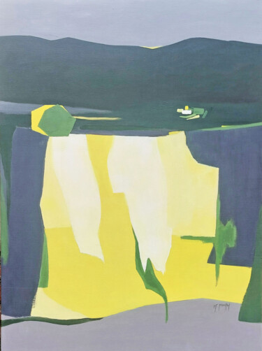 Картина под названием "Nuit solaire" - Fanou Montel, Подлинное произведение искусства, Акрил Установлен на Деревянная рама д…
