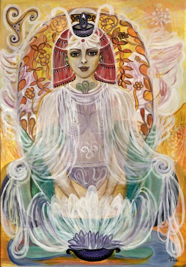 Malerei mit dem Titel "Die Göttin des inne…" von Annemarie Stelzer, Original-Kunstwerk, Acryl