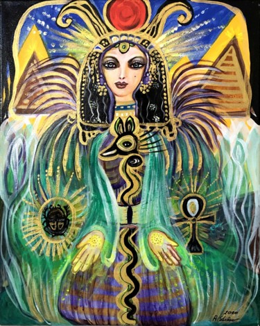 Schilderij getiteld "Die Göttin der Illu…" door Annemarie Stelzer, Origineel Kunstwerk, Acryl