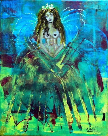 Painting titled "Princess of Forest" by Annemarie Stelzer, Original Artwork, Tempera