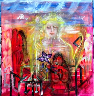 Schilderij getiteld "Der Tod" door Annemarie Stelzer, Origineel Kunstwerk, Tempera