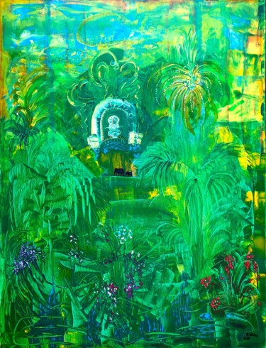 Malerei mit dem Titel "Sri Lanka" von Annemarie Stelzer, Original-Kunstwerk, Tempera