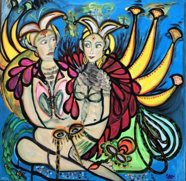 绘画 标题为“Elfen-Karneval” 由Annemarie Stelzer, 原创艺术品, 彩画