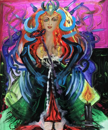 Peinture intitulée "Masquerade" par Annemarie Stelzer, Œuvre d'art originale, Tempera