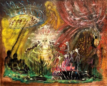 Картина под названием "Aliens" - Annemarie Stelzer, Подлинное произведение искусства, Темпера