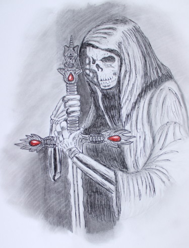 Drawing titled "DEATH ARTWORK grim…" by Nadiia Morokhovets, Original Artwork, Graphite