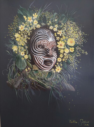 Pintura titulada "La parure du soleil" por Fantine Samaha, Obra de arte original, Acrílico