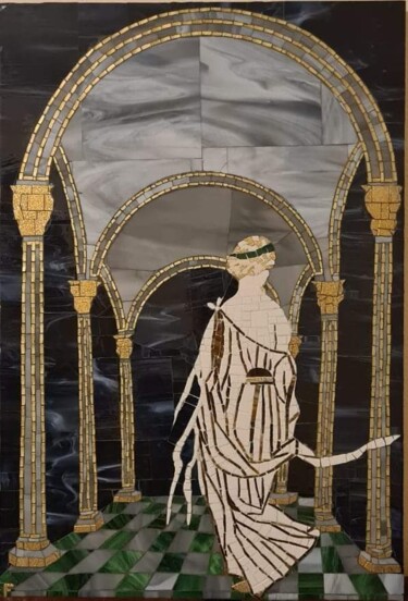 Scultura intitolato "Solitude" da Faouzi Hajlaoui, Opera d'arte originale, Mosaico