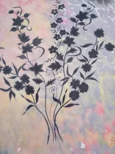 Painting titled "Bouquet de fleurs" by Faouzia Derghal (El Aurassia), Original Artwork