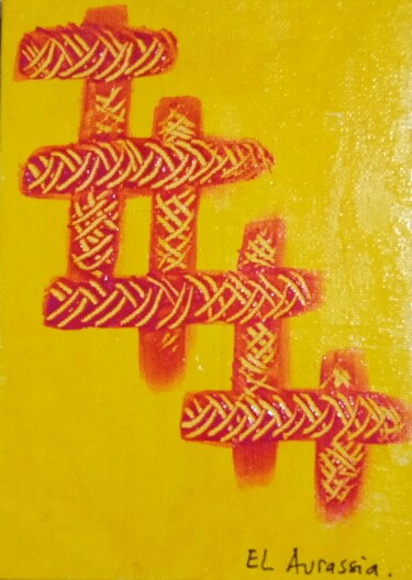 Pintura intitulada "744" por Faouzia Derghal (El Aurassia), Obras de arte originais, Acrílico Montado em Cartão