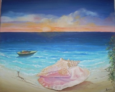 Pintura titulada "Marina con Caracol" por Luis Alberto Faraco, Obra de arte original, Oleo