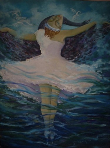 Pintura titulada "Muerte del cisne Ne…" por Luis Alberto Faraco, Obra de arte original, Oleo