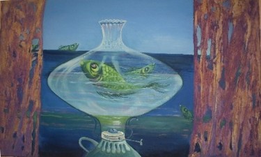 Pintura titulada "Quinque con peces" por Luis Alberto Faraco, Obra de arte original, Oleo