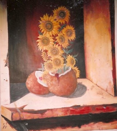 Pintura titulada "Bonzai con coco" por Luis Alberto Faraco, Obra de arte original, Oleo