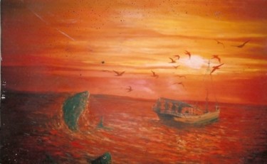 Pintura titulada "Pescadores de Bonito" por Luis Alberto Faraco, Obra de arte original, Oleo