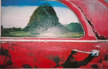 Pintura titulada "Reflejo de paisaje…" por Luis Alberto Faraco, Obra de arte original, Oleo
