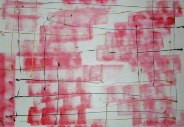 Peinture intitulée "white & red" par Farid Boussadia, Œuvre d'art originale