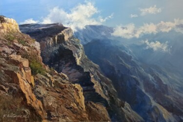 Pintura titulada "On Top Of The Mount…" por Faramarz Mokhtarpour, Obra de arte original, Oleo