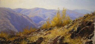Картина под названием "Autumn On The Hill" - Faramarz Mokhtarpour, Подлинное произведение искусства, Масло