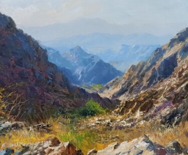 Painting titled "Depth of Valley" by Faramarz Mokhtarpour, Original Artwork, Oil