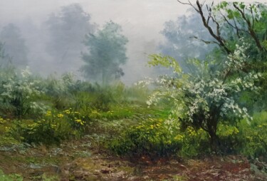 Painting titled "Spring In The Forest" by Faramarz Mokhtarpour, Original Artwork, Oil