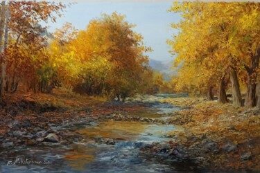 Painting titled "Autumnal Sense" by Faramarz Mokhtarpour, Original Artwork, Oil