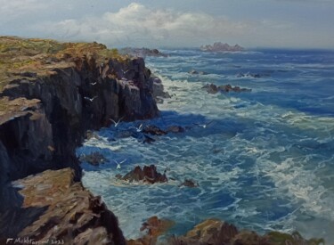Painting titled "On the Rocks" by Faramarz Mokhtarpour, Original Artwork, Oil