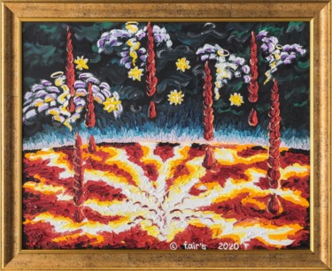 Malerei mit dem Titel "Seele: In der Morge…" von Farben Airs ( F.Air'S ), Original-Kunstwerk, Öl Auf Keilrahmen aus Holz mon…