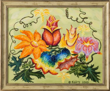 Painting titled "Seele: Die Gabe des…" by Farben Airs ( F.Air'S ), Original Artwork, Oil Mounted on Wood Stretcher frame
